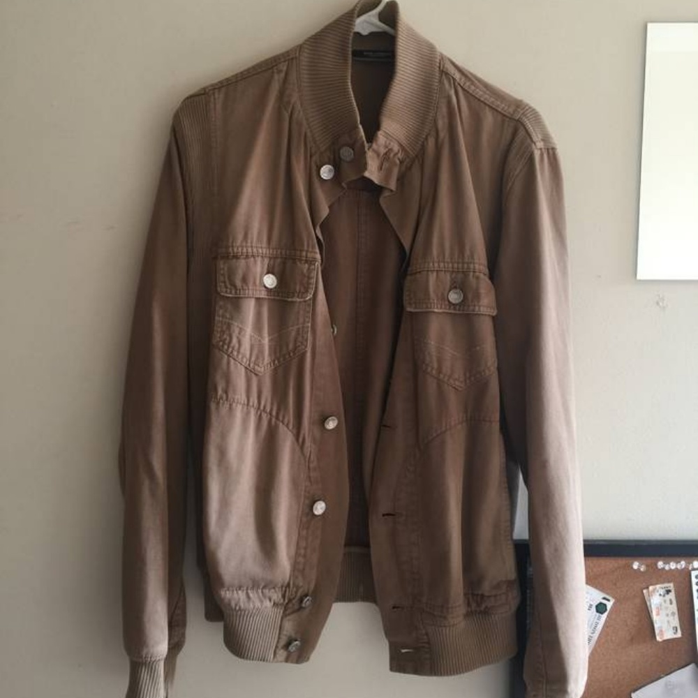 Dolce and Gabbana Khaki Funnelneck Jacket